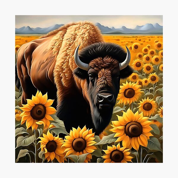 Item preview, Kansas Bison On The Range Of Sunflowers designed and sold by taiche.