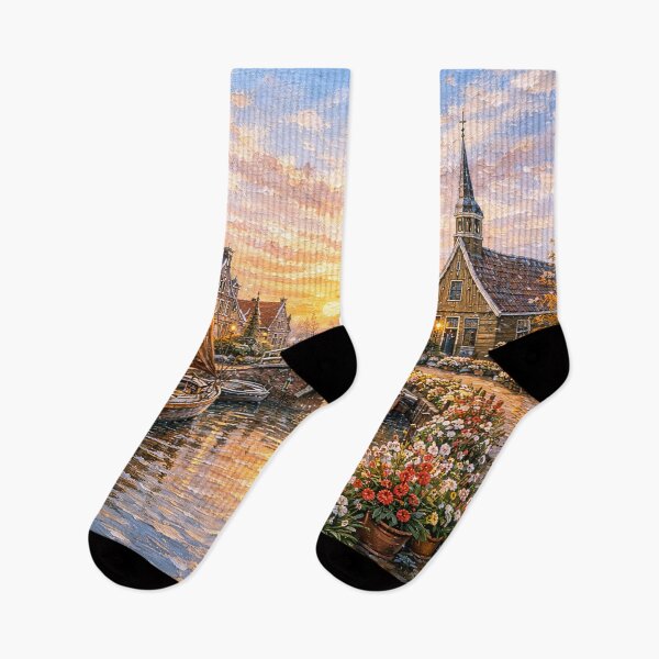 Item preview, A painting of Hindeloopen, the Netherlands – A Beautiful place in Europe. designed and sold by GalleryKauffeld.