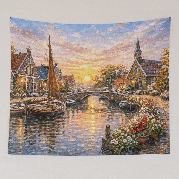 Item preview, A painting of Hindeloopen, the Netherlands – A Beautiful place in Europe. designed and sold by GalleryKauffeld.