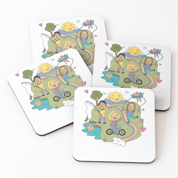Item preview, Quirky Cartoon Characters Playing On A Rainbow Path designed and sold by Guacamole Greg.