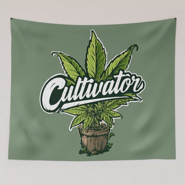 Item preview, Cultivator Cursive Green Plant Print designed and sold by RichardRags.