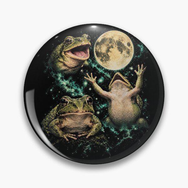 Item preview, Celestial Frog Trio Full Moon Cosmic Galaxy Art designed and sold by VioletNance.