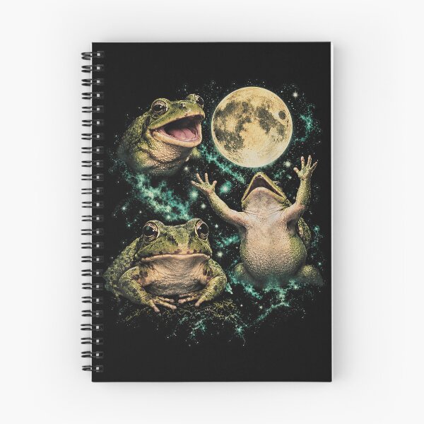 Item preview, Celestial Frog Trio Full Moon Cosmic Galaxy Art designed and sold by VioletNance.