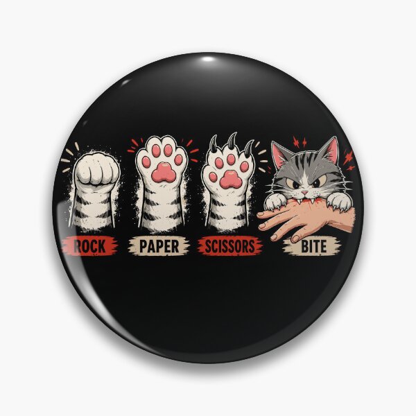 Item preview, Rock Paper Scissors Bite Funny Cat Meme designed and sold by gordonbwyashop.