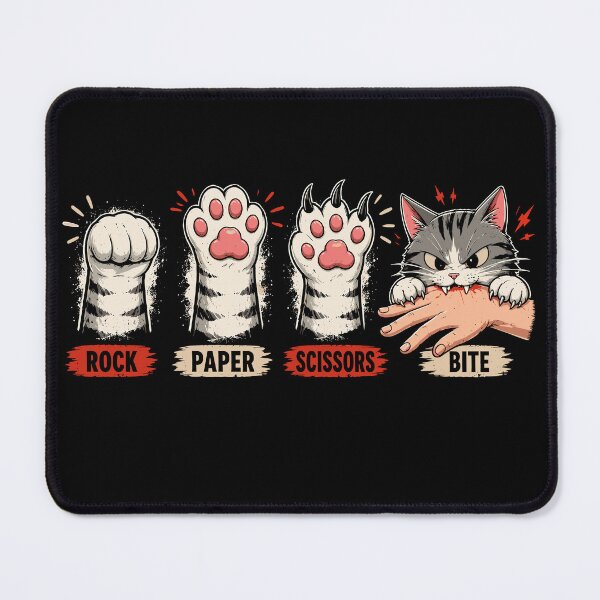Item preview, Rock Paper Scissors Bite Funny Cat Meme designed and sold by gordonbwyashop.