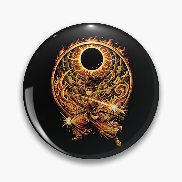 Item preview, Onna-Musha Female Samurai Solar Eclipse Fire Blade Japanese Anime Aesthetic designed and sold by mood-draftsman.