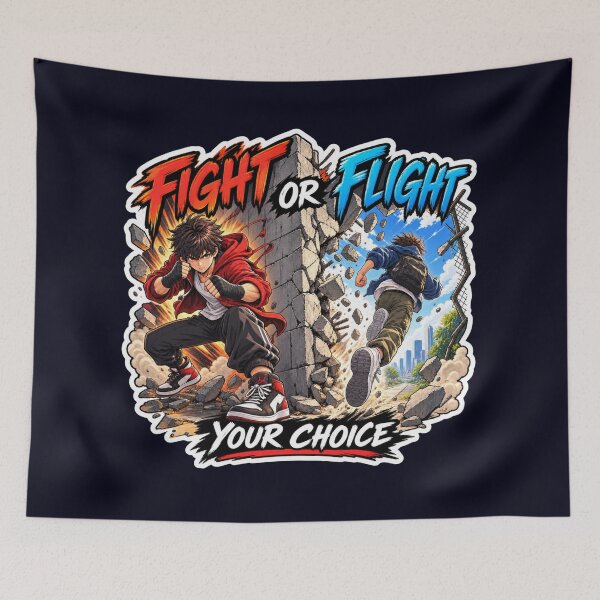 Item preview, Fight or Flight Your Choice Anime Graphic T-Shirt Sticker designed and sold by carestazafeli.