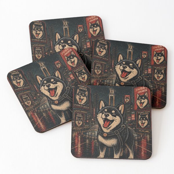 Item preview, Jakarta Indonesia - Giant Happy Shiba Dog at Bundaran HI Vintage Poster designed and sold by BRTHRCNK01.