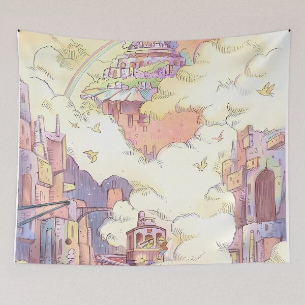 Item preview, Cute kawaii castle [[kiki's]] on -%[ghiblis]%- sky flying aways designed and sold by pryielvart.