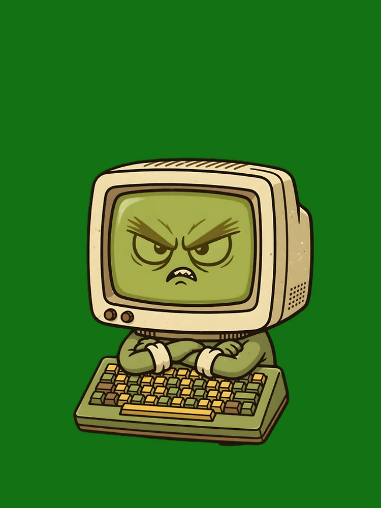 Thumbnail 4 of 4, iPhone Case, Grumpy Retro Computer Cartoon designed and sold by PreeCha Art & Co..