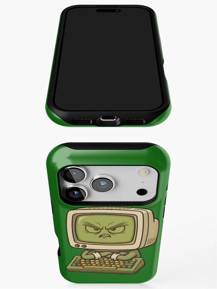 Thumbnail 3 of 4, iPhone Case, Grumpy Retro Computer Cartoon designed and sold by PreeCha Art & Co..