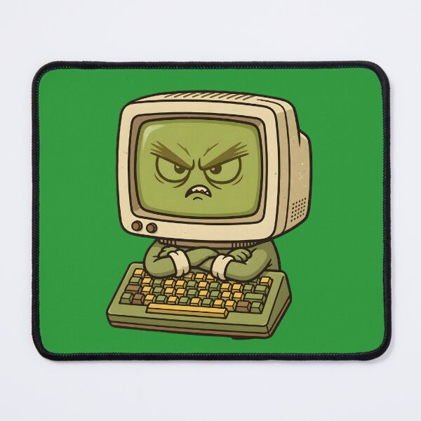 Artikelvorschau, Grumpy Retro Computer Cartoon entworfen und verkauft von PreeCha Art & Co..