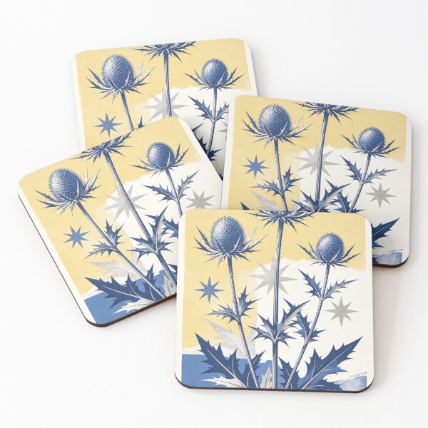 Item preview, Eryngium Planum Sea Holly Screen Botanical Art designed and sold by EduMaru_Arts.