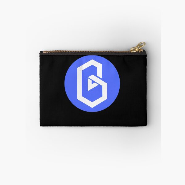Item preview, White Geometric Letter Outline Inside Vibrant Blue Circular Coin designed and sold by SelinIsMe.
