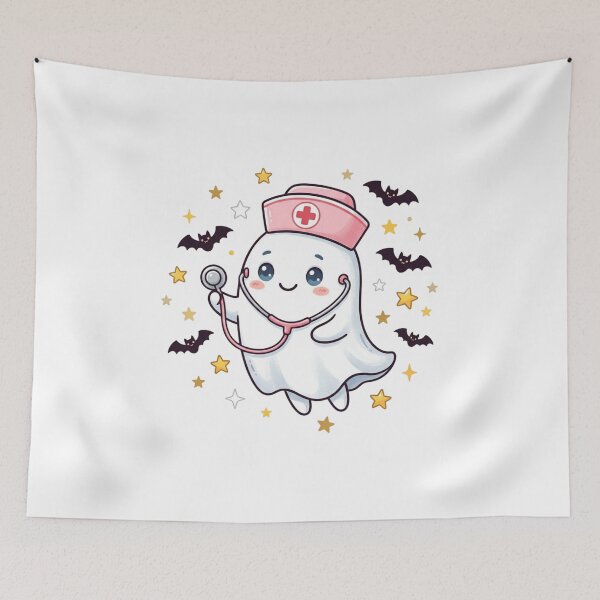 Item preview, Spooky Nurse Ghost Stethoscope Cute Halloween Nursing Gift designed and sold by KreatoLab.