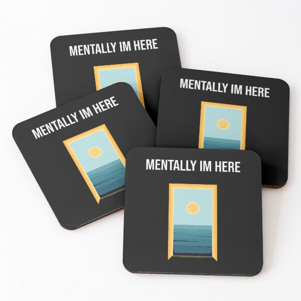 Item preview, Mentally Im Here Surreal Escapist Humor Poster AUG-402 designed and sold by noberic.