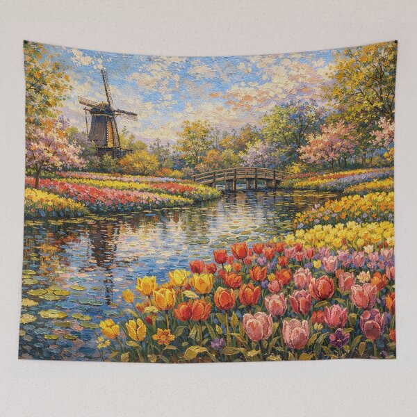 Item preview, A painting of Keukenhof, the Netherlands – A Beautiful place in Europe. designed and sold by GalleryKauffeld.
