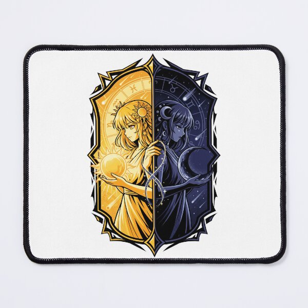 Item preview, Sun and Moon Goddesses Duality Zodiac Constellations Anime Tarot Aesthetic designed and sold by mood-draftsman.