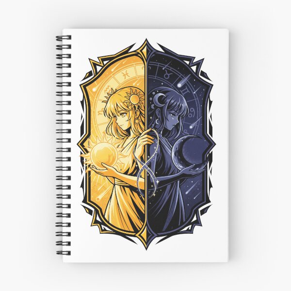 Item preview, Sun and Moon Goddesses Duality Zodiac Constellations Anime Tarot Aesthetic designed and sold by mood-draftsman.