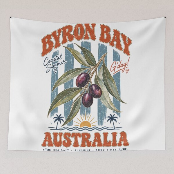 Item preview, Byron Bay Australia Coastal Summer Olive Branch Retro Surf G'day Beach designed and sold by Yellowriversss.