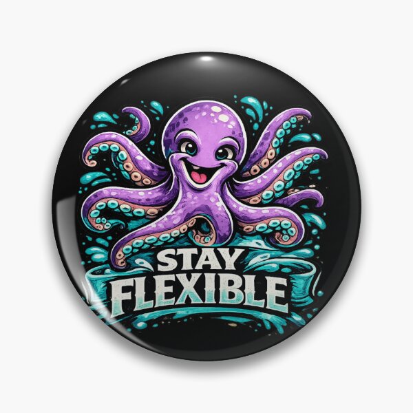 Item preview, Stay Flexible – Cute Purple Octopus Ocean Design designed and sold by ArtisticHeart21.