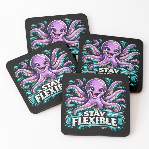 Item preview, Stay Flexible – Cute Purple Octopus Ocean Design designed and sold by ArtisticHeart21.