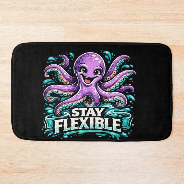 Item preview, Stay Flexible – Cute Purple Octopus Ocean Design designed and sold by ArtisticHeart21.