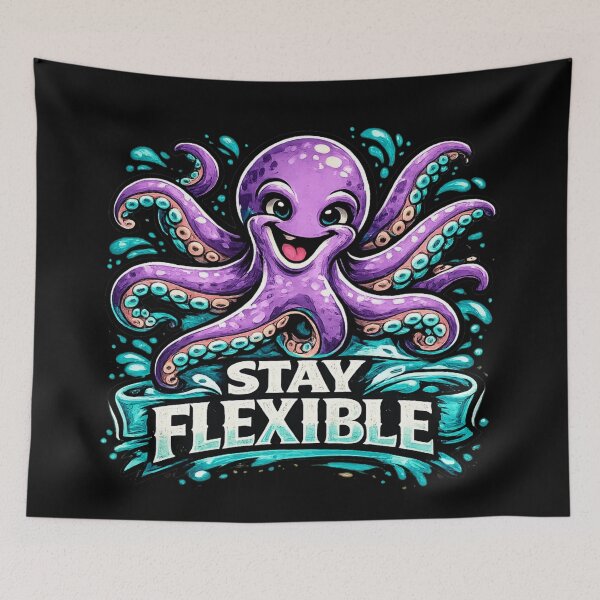 Item preview, Stay Flexible – Cute Purple Octopus Ocean Design designed and sold by ArtisticHeart21.