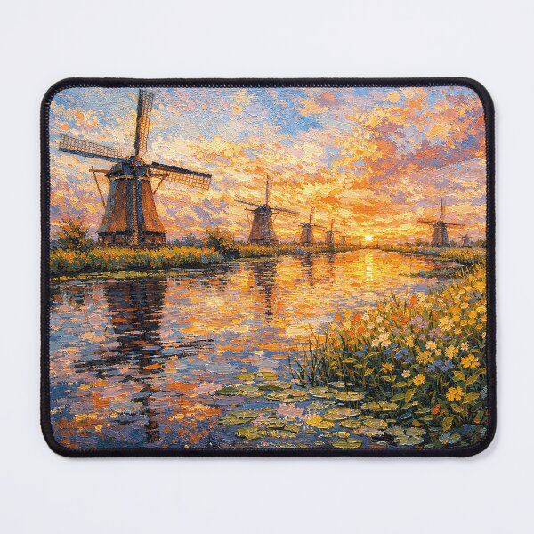 Item preview, A painting of Kinderdijk, the Netherlands – A Beautiful place in Europe. designed and sold by GalleryKauffeld.