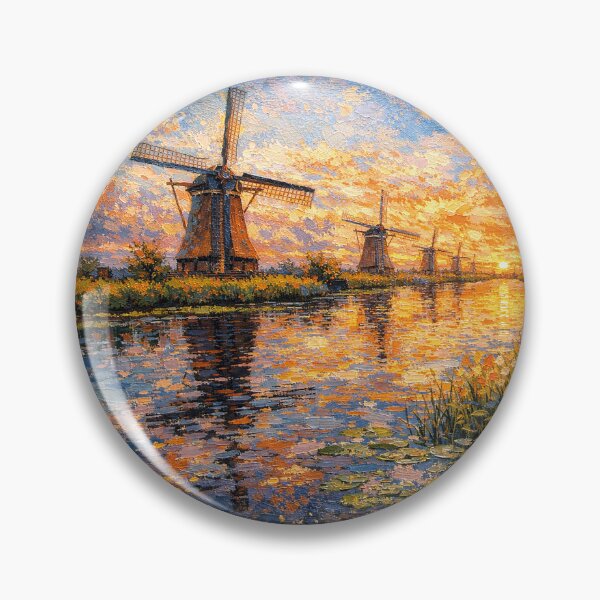 Item preview, A painting of Kinderdijk, the Netherlands – A Beautiful place in Europe. designed and sold by GalleryKauffeld.