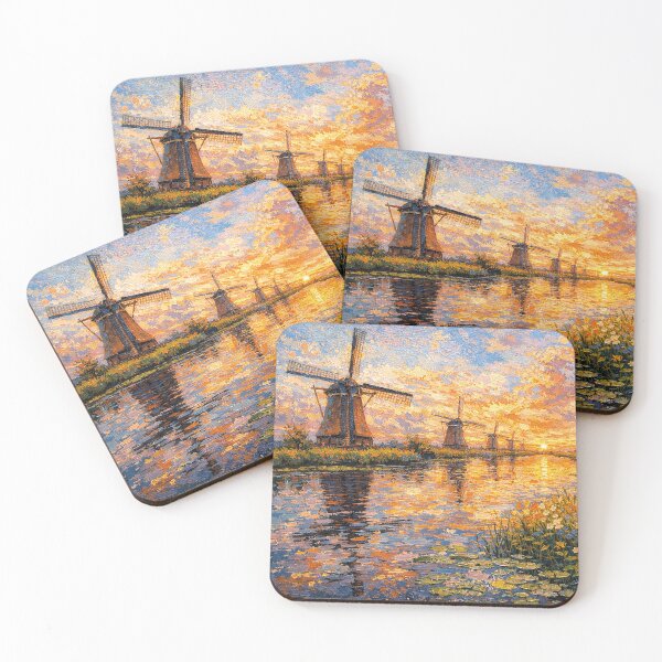 Item preview, A painting of Kinderdijk, the Netherlands – A Beautiful place in Europe. designed and sold by GalleryKauffeld.