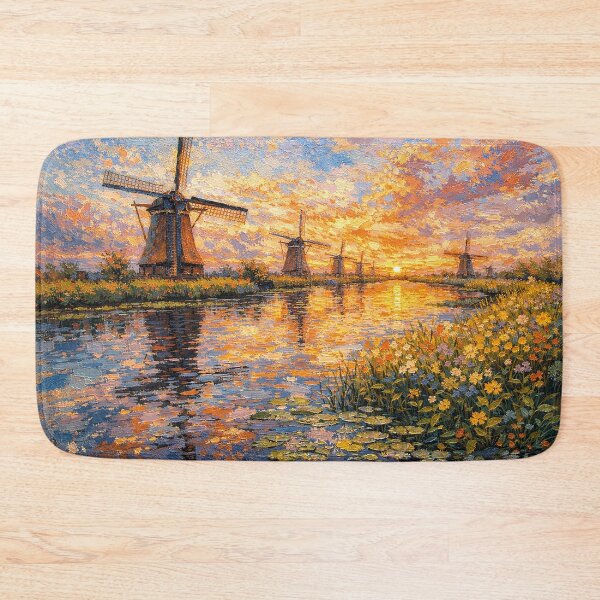 Item preview, A painting of Kinderdijk, the Netherlands – A Beautiful place in Europe. designed and sold by GalleryKauffeld.