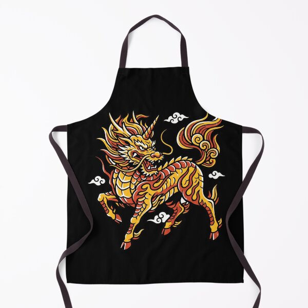 Artikelvorschau, Japanisches Kirin-Mythostier Qilin-Drache Feuer Asiatische Tattoo-Ästhetik entworfen und verkauft von mood-draftsman.