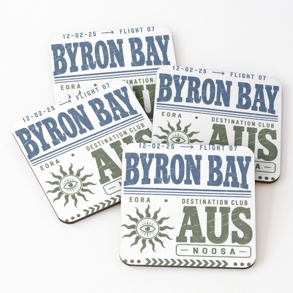 Item preview, Byron Bay Noosa Aus Vintage Flight Destination Club Eora Sun Eye Retro Surf designed and sold by Yellowriversss.