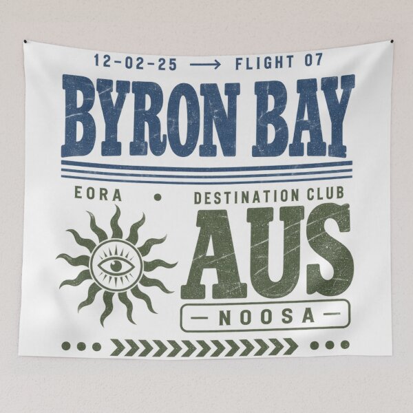 Item preview, Byron Bay Noosa Aus Vintage Flight Destination Club Eora Sun Eye Retro Surf designed and sold by Yellowriversss.