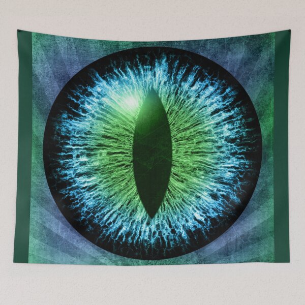 Item preview, Green Cats Eye Creepy Dark Watcher Art designed and sold by Ghoul Enterprises.