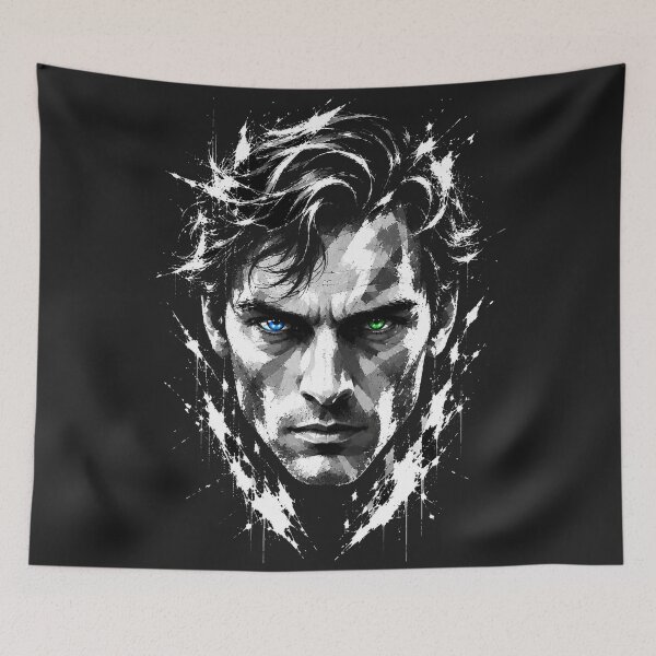 Item preview, Fragmented Male Portrait with Heterochromia Sci-Fi Art designed and sold by CSterling11.