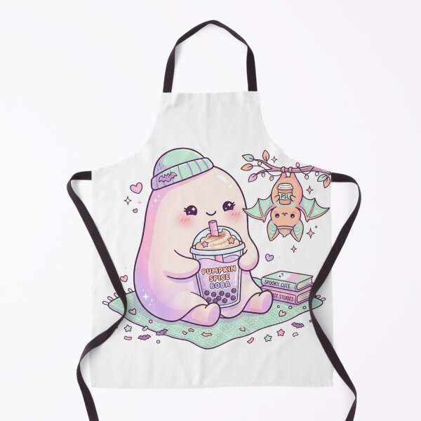 Item preview, Cute Ghost Drinking Boba Pumpkin Spice Bat Pastel Goth Fall designed and sold by KreatoLab.