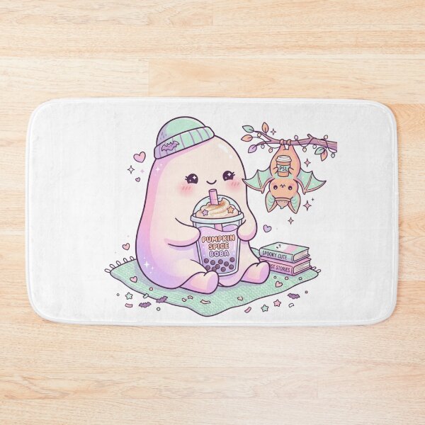 Item preview, Cute Ghost Drinking Boba Pumpkin Spice Bat Pastel Goth Fall designed and sold by KreatoLab.