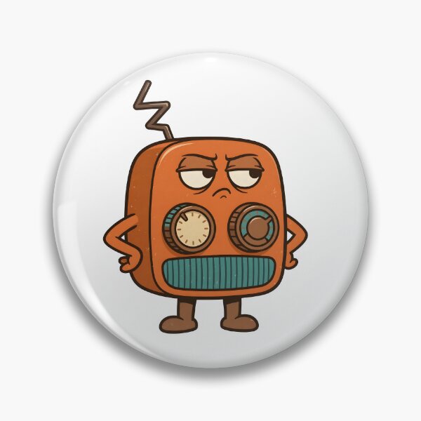 Item preview, Vintage Grumpy Radio Retro Cartoon designed and sold by PreeCha Art & Co..