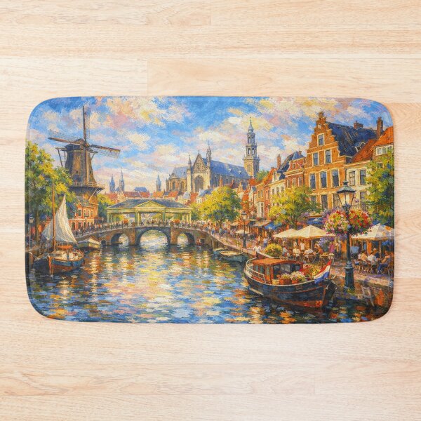 Artikelvorschau, Ein Gemälde von Leiden in den Niederlanden – ein wunderschöner Ort in Europa. entworfen und verkauft von GalleryKauffeld.