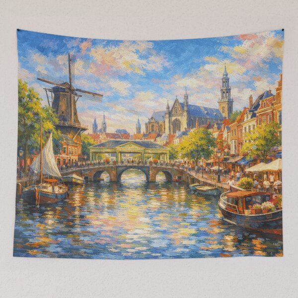 Item preview, A painting of Leiden, the Netherlands – A Beautiful place in Europe. designed and sold by GalleryKauffeld.