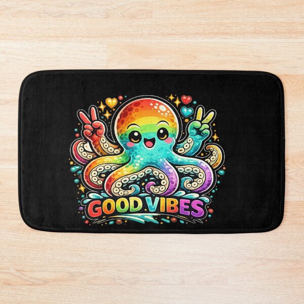 Item preview, Good Vibes – Colorful Happy Octopus Design designed and sold by ArtisticHeart21.