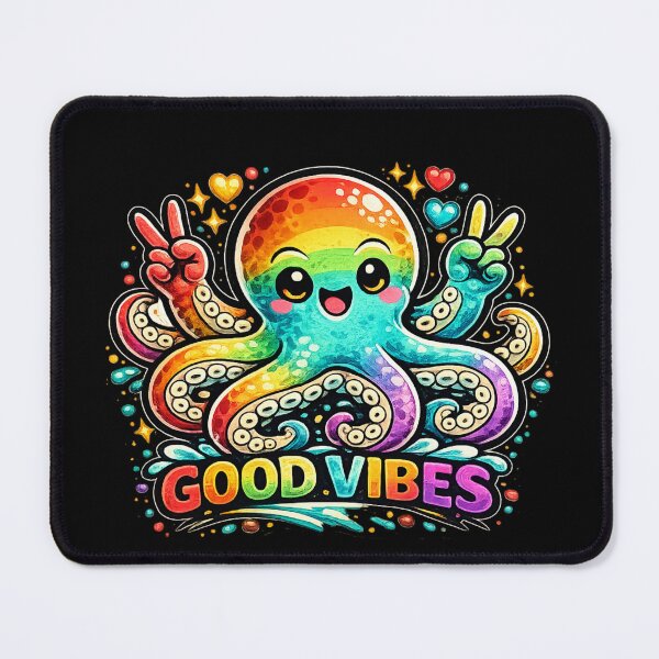 Item preview, Good Vibes – Colorful Happy Octopus Design designed and sold by ArtisticHeart21.