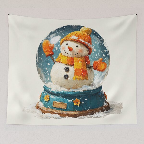 Item preview, Impasto Painted Winter Snowman Snow Globe Art designed and sold by colorful-white.