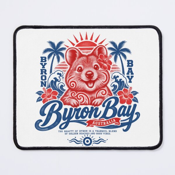 Item preview, Byron Bay Australia Cute Quokka Retro Surf Hibiscus Sunset Beach designed and sold by Yellowriversss.