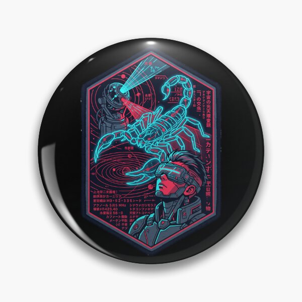 Item preview, Cyberpunk Scorpio Zodiac Neon Hologram Techwear Anime Astronaut Aesthetic designed and sold by mood-draftsman.