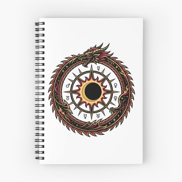 Item preview, Ouroboros Dragon Solar Eclipse Alchemy Astrolabe Occult Crest Aesthetic designed and sold by mood-draftsman.