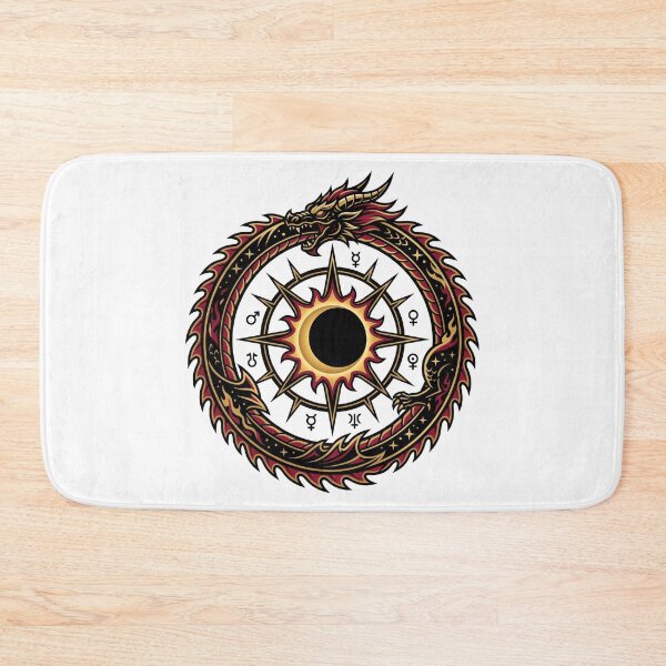 Item preview, Ouroboros Dragon Solar Eclipse Alchemy Astrolabe Occult Crest Aesthetic designed and sold by mood-draftsman.