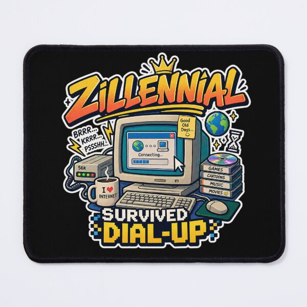 Item preview, Zillennial Survived Dial-Up | 90s Nostalgia designed and sold by ritach11.